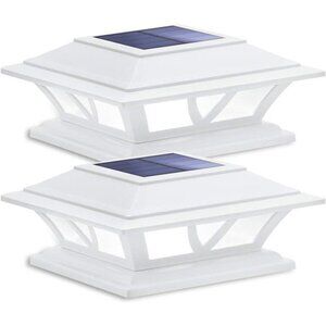 Solar Post Lights Outdoor 2 Modes LED Fence Deck Cap Light for 4x4 5x5 6x6 Posts
